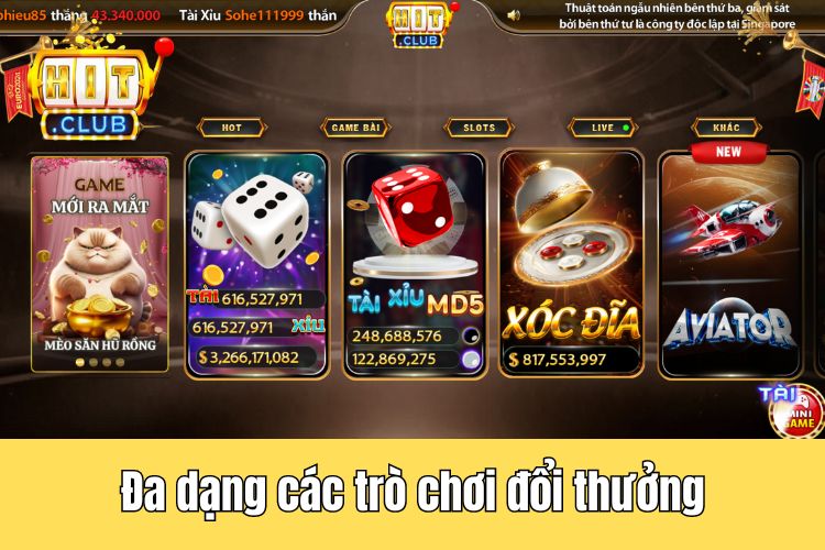 Đa dạng các trò chơi đổi thưởng trong kho game