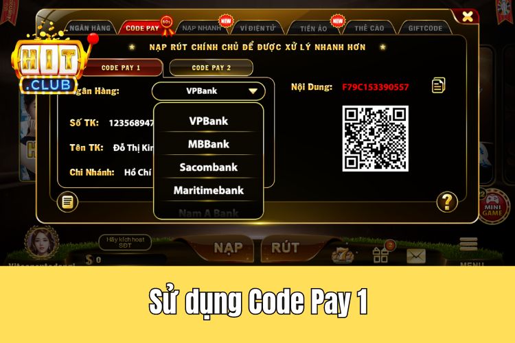 Giao dịch thông qua code pay 1