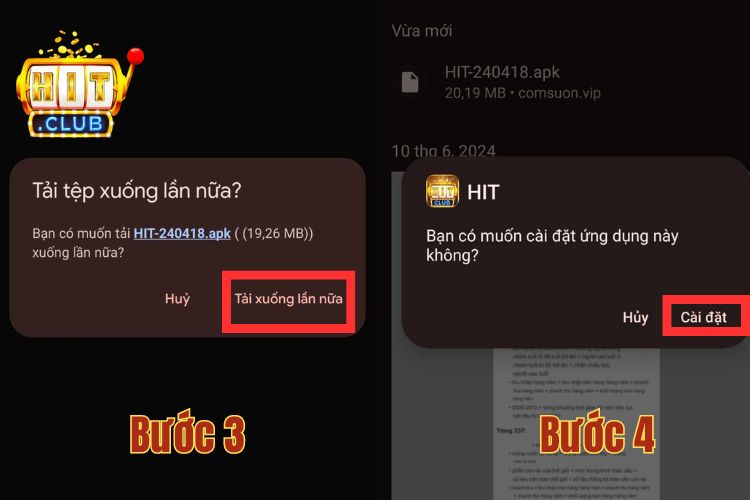 Tham khảo quy trình tải HitClub với các thiết bị Android