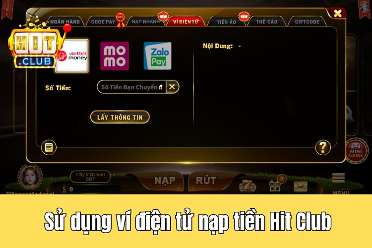 Thanh toán nạp HitClub bằng ví điện tử